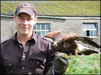 Falconer Jonathan Marshall took his birds into the main arena.