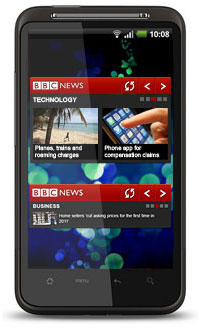 phone with BBC News app