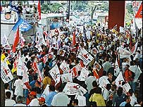 Manifestação de desempregados em São Paulo