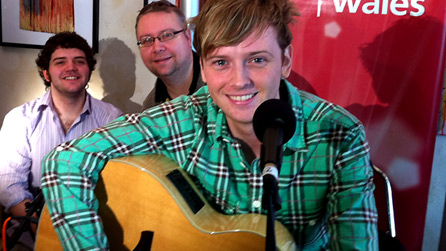 Karl Morgan in Swansea on Radio Wales Music Day