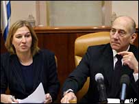 Bà ngoại trưởng Livni và thủ tướng Olmert