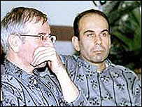 حسينعلی قاضيان (راست) و بهروز گرانپايه