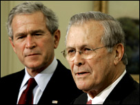 जॉर्ज बुश और रम्सफ़ेल्ड