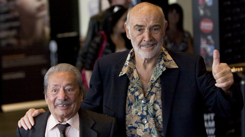 Sir Sean Connery with Saeed Jaffery, who starred with Connery in The Man Who Would Be King (1975).