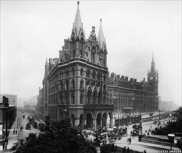 St Pancras Station and Midland Grand Hotel London, circa 1905