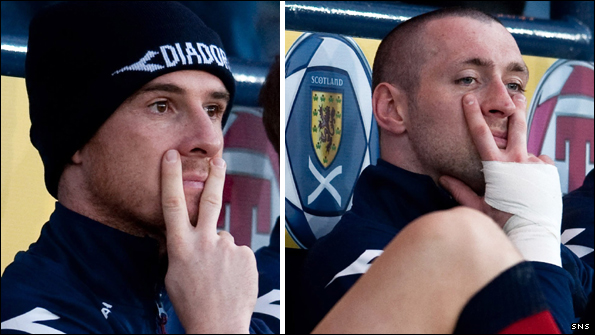 Barry Ferguson and Allan McGregor at Hampden on Wednesday night