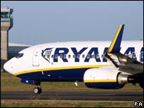 یک هواپیمای شرکت رایان ایر