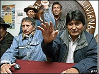 Líderes oposicionistas da Bolívia