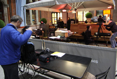 Setting up for Chain Gang live