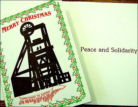 Christmas card produced in 1984 by Sheffield Women Against Pit Closures