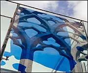 An etching in Princesshay Square