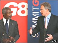 تونی بلر و کوفی عنان