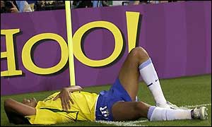 Rivaldo performs at the 2002 World Cup