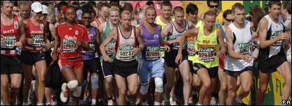 Runners at the London Marathon