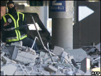 Local do atentado de sábado no aeroporto de Barajas, em Madri
