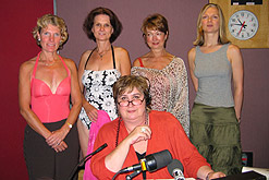 Tink, Rebecca and Rachel with Alyson Walsh (right) and Jenni