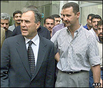 بشار اسد (راست) و غازی کنعان