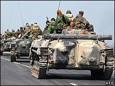 سربازان روسیه در حال خروج از گرجستان