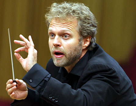Thomas Søndergård in rehearsal with the BBC National Orchestra of Wales, Monday 11 July 2011