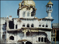 अकाल तख़्त को भारी नुकसान हुआ