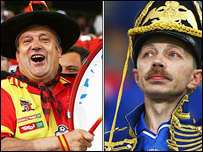 Cổ động viên Nga và Tây Ban Nha