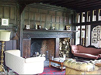 The Great Hall fireplace at Otley Hall