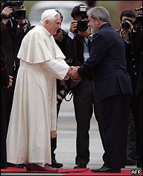 O papa Bento 16 e o presidente Lula