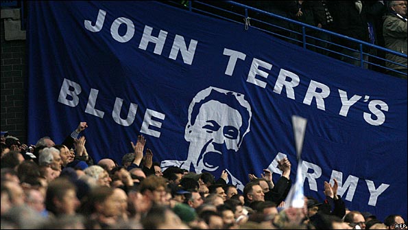 Chelsea fans register their support for John Terry with this banner