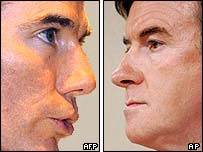 راب پورتمن، نماينده بازرگانی آمريکا (چپ) و پيتر مندلسون، کميسر بازرگانی اتحاديه اروپا (راست)