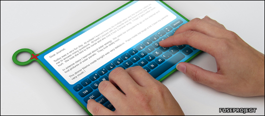 Imagen del prototipo de la tableta de OLPC