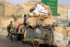 One of the Zabbaleen with a cart of recycling