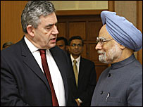 गॉर्डन ब्राउन और मनमोहन सिंह 