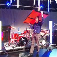 Oliver Grau calibrates the 3d sensors