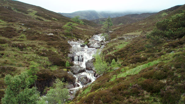 Jim also snapped these waterfalls just above Bachnagairn.