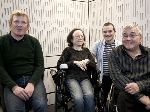Presenters Rob and Liz with Paul Carter and Tony Garrett