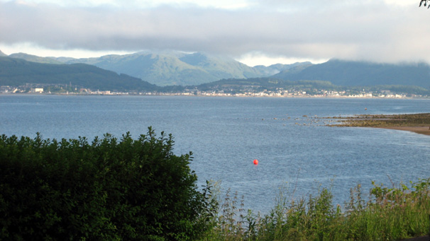 The view looking over the Clyde towards Gourock and the Argyll mountains from Inverkip, taken by Peter Franz from Largs.