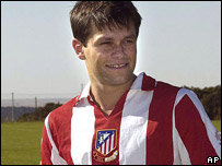 Rodrigo Fabri, com a camisa do Atlético de Madri