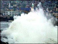 Tajfun v Jižní Koreji