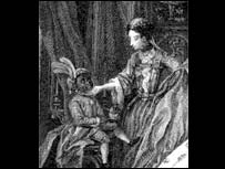 Woman with black boy-servant