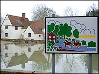 Michael's sign version of the 'Hay Wain' at Flatford Mill
