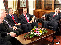 بلر در جمع رهبران ایرلند شمالی