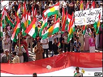 تظاهرات کردها برای کسب خودمختاری بيشتر در دهوک، 14 اوت 2005