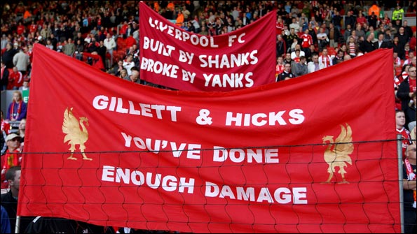 Liverpool fans protest