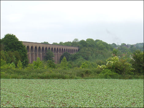 Viaduct across a field