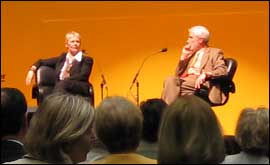 Dame Judi Dench with her biographer John Miller