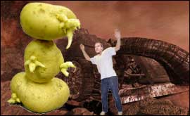 Spudraxx menaces the Doctor