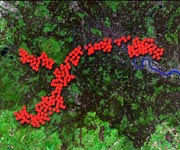 Map showing the scale and size of the wind farm which would stretch right across greater London