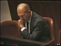 اهود اولمرت در پارلمان اسرائیل