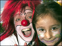 A clown at Cambridge Summer In The City