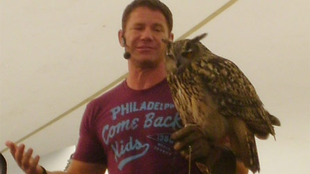 Steve with a beautiful eagle owl.